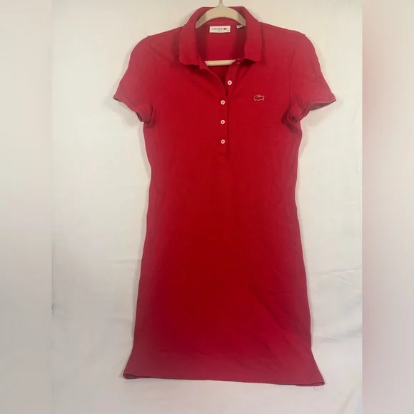 Lacoste Cherry Red Polo Dress - Picture 1 of 7